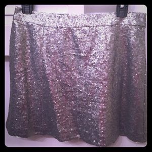 Super Cute Silver Sequin Mini Skirt